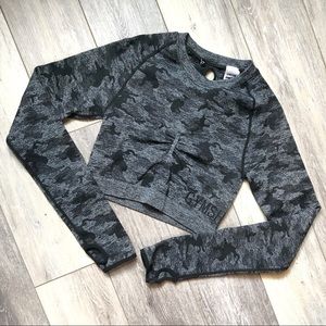 Gym Shark Seamless Camo Crop Top